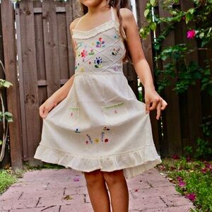 Adorable Little Cotton Summer Embroidered Dress-size 4T